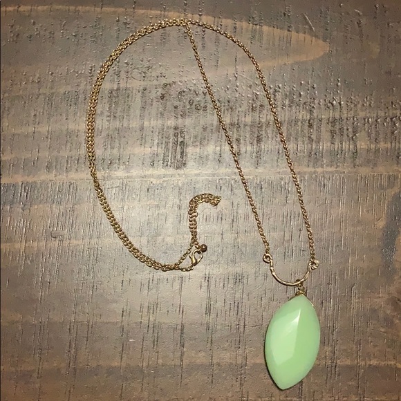 Red Dress Boutique Jewelry - SOLD Long Gold Mint Stone Necklace
